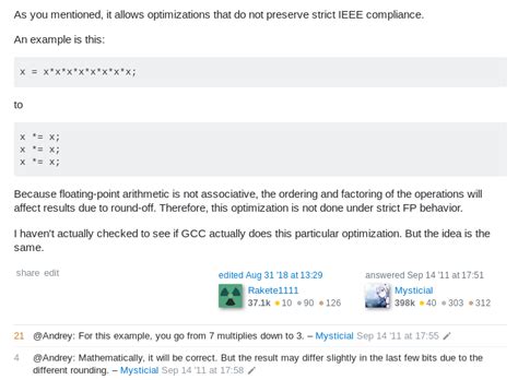 What does gccs ffast-math actually do