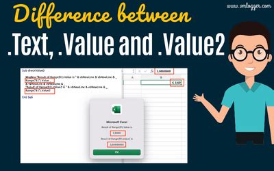 What is the difference between text value and value2