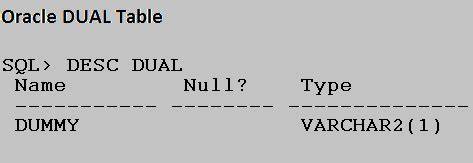 What is the dual table in Oracle