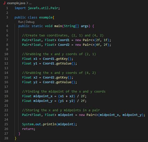 What is the equivalent of the C PairLR in Java