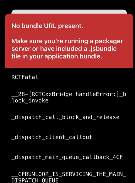 What is the meaning of No bundle URL present in react-native