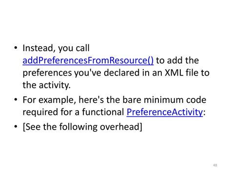 What to use instead of addPreferencesFromResource in a PreferenceActivity
