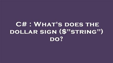 Whats does the dollar sign string do duplicate