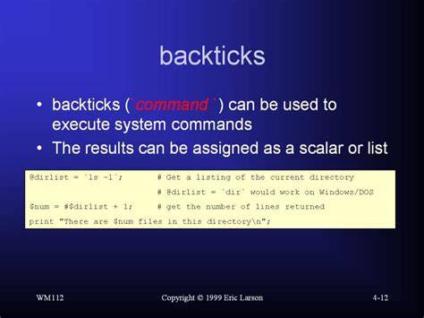 Whats the difference between Perls backticks system and exec