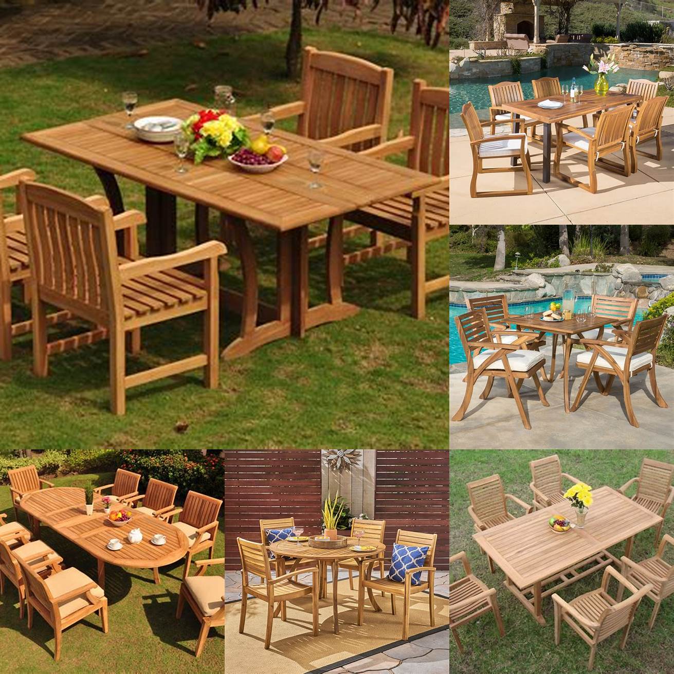 Where to Buy Teak Wood Outdoor Dining Sets