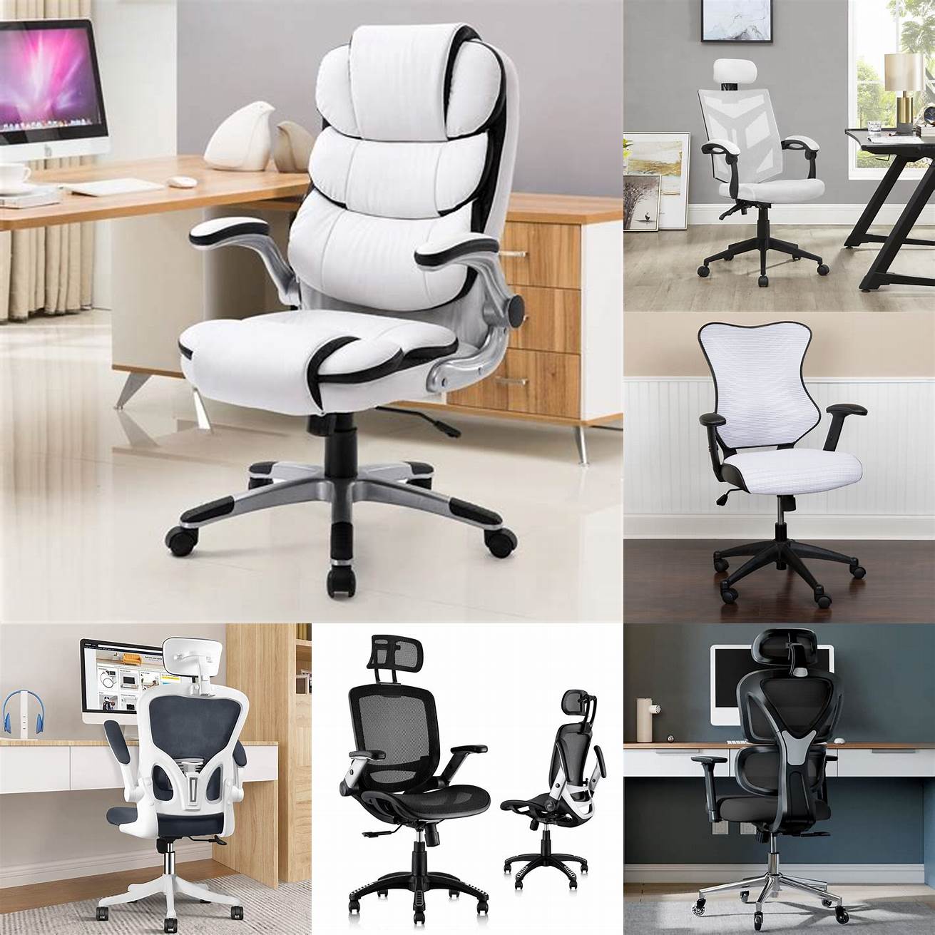 White ergonomic chair with adjustable features