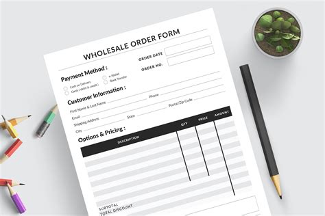 Wholesale Order Form Template