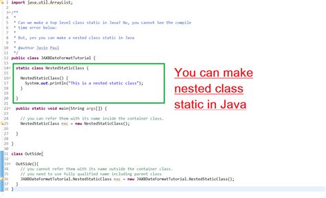 Why are you not able to declare a class as static in Java