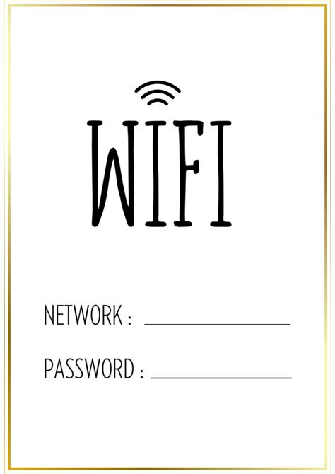 Wifi Password Sign Printable Free