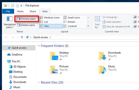 Window 10 File Explorer Preview