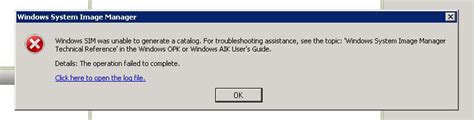 Windows Sim Was Unable To Generate A Catalog
