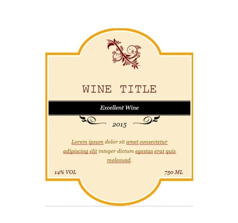 Wine Sticker Template