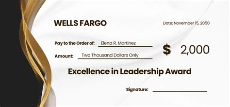 Winner Prize Cheque Template