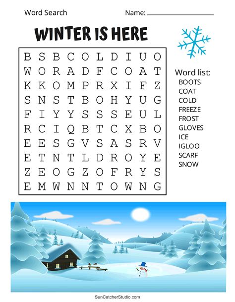 Winter Word Puzzles Printable