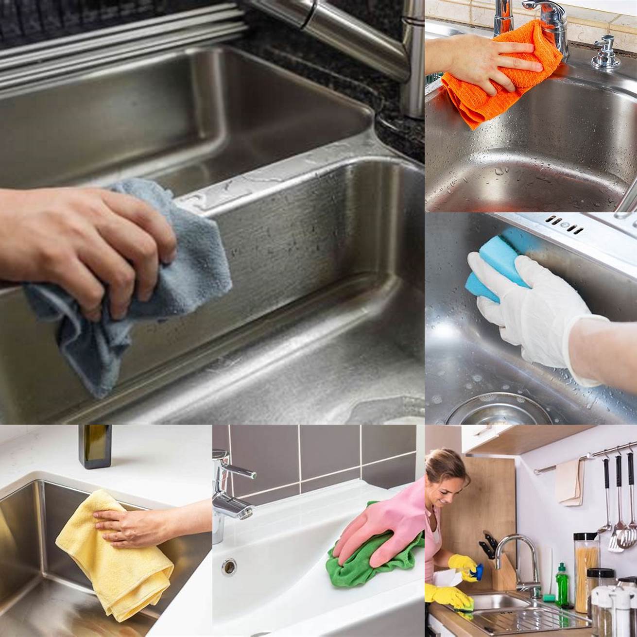 Wipe down the sink with soap and water after each use to prevent water spots and stains from setting in