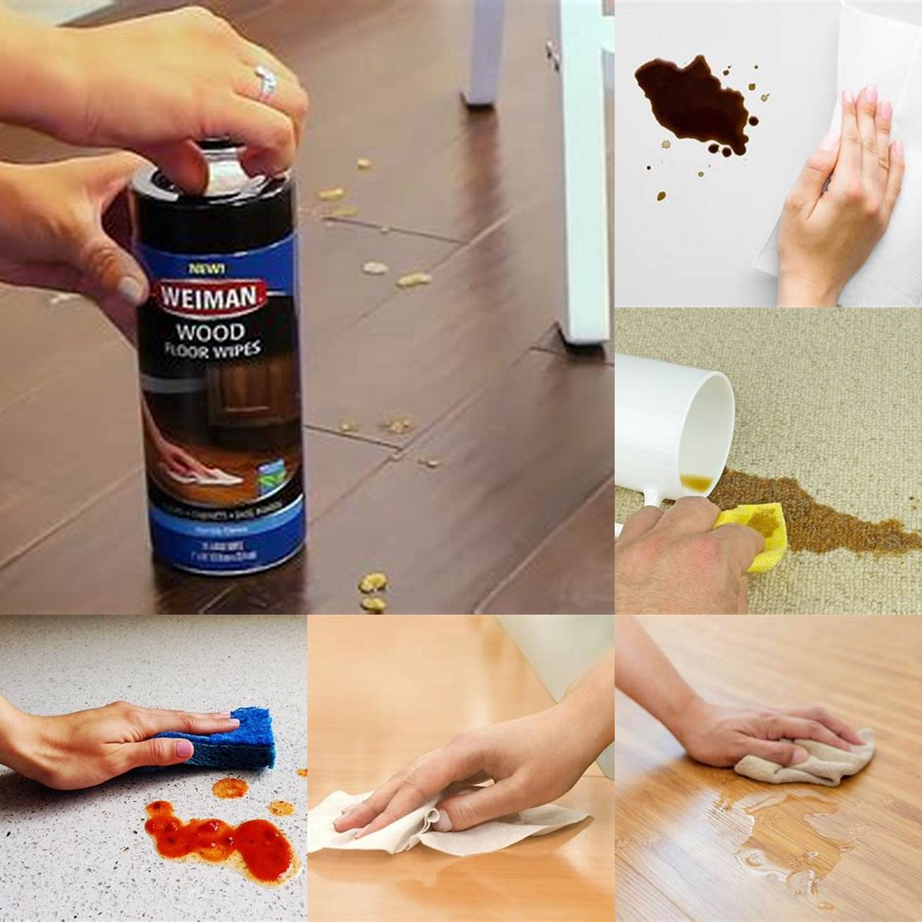 Wipe up spills quickly