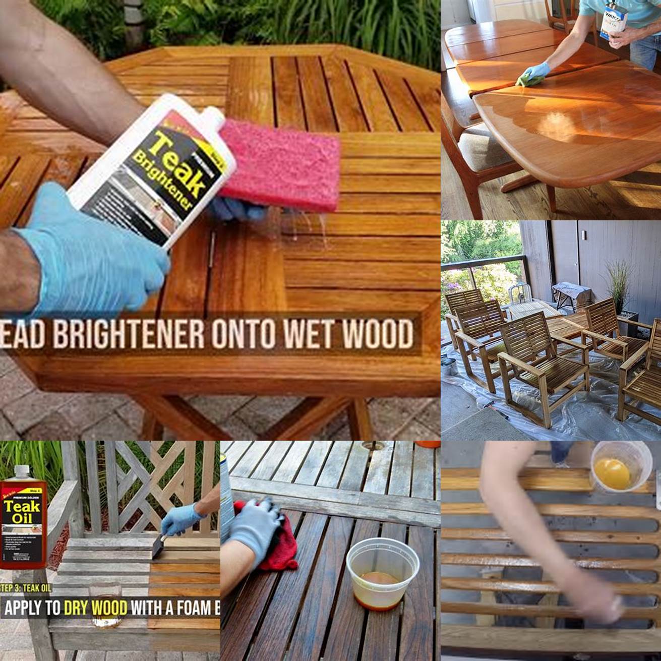 Wiping off excess teak oil