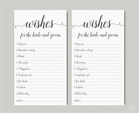 Wishes For The Bride And Groom Printable