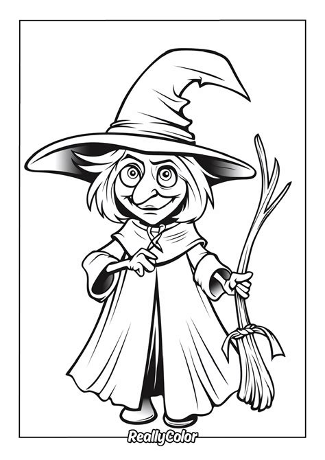 Witch Coloring Page Printable