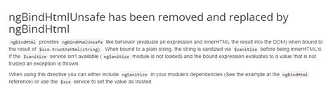 With ng-bind-html-unsafe removed how do I inject HTML