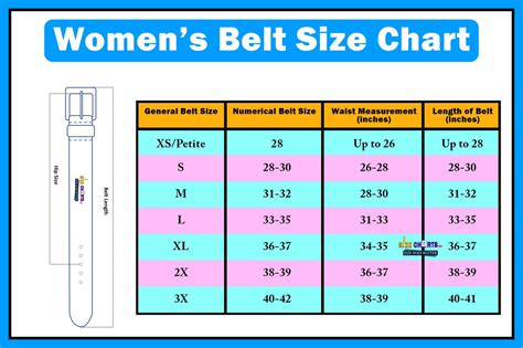 Woman Belt Size Chart