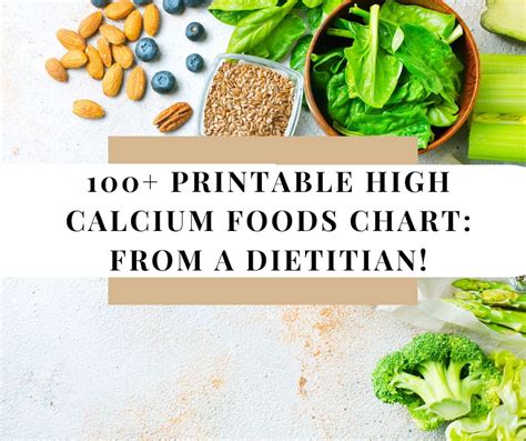 Woman High Calcium Foods Chart