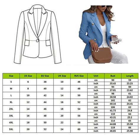 Womens Blazer Sizing Chart