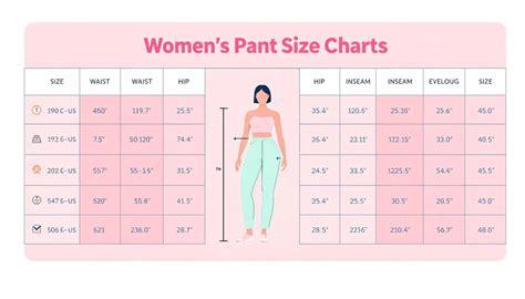 Womens Pants Sizes Chart