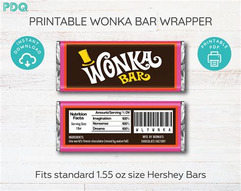 Wonka Bar Printable
