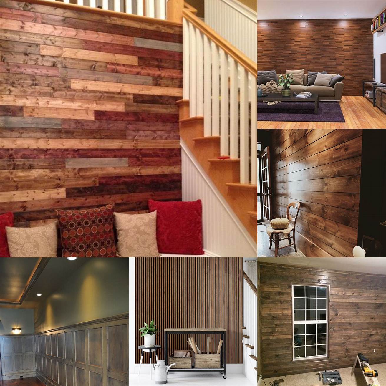 Wood Wall Panels with a Stained Finish
