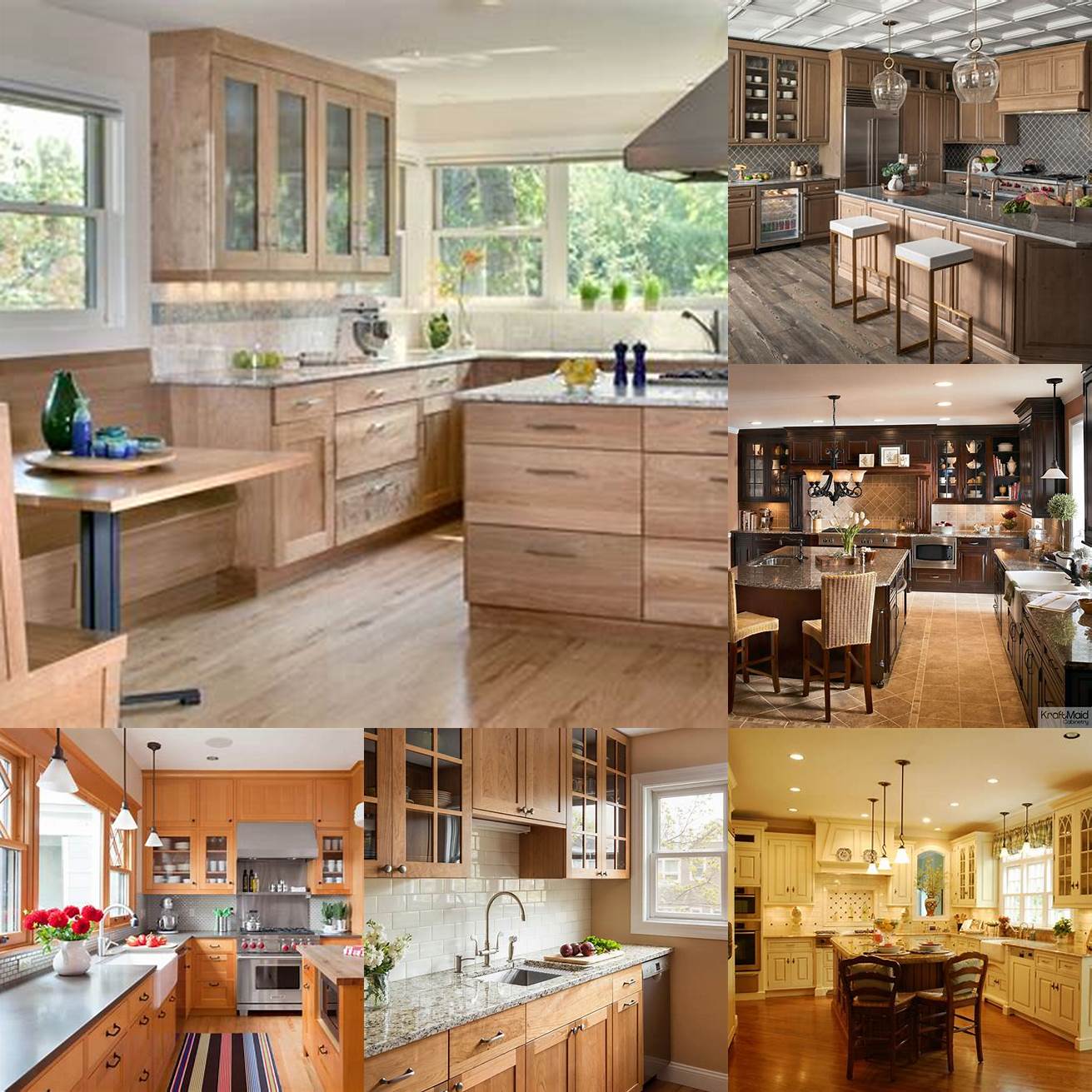 Wood cabinets give your kitchen a warm and traditional feel