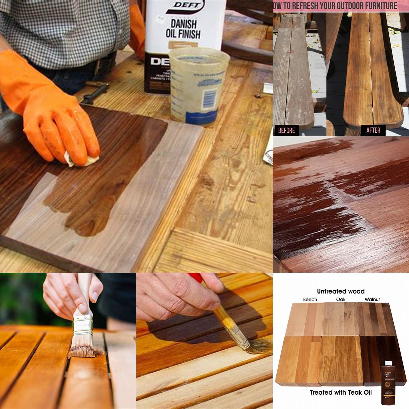 Wood surface before applying teak oil