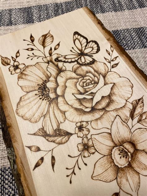 Wood Burning Flower Patterns