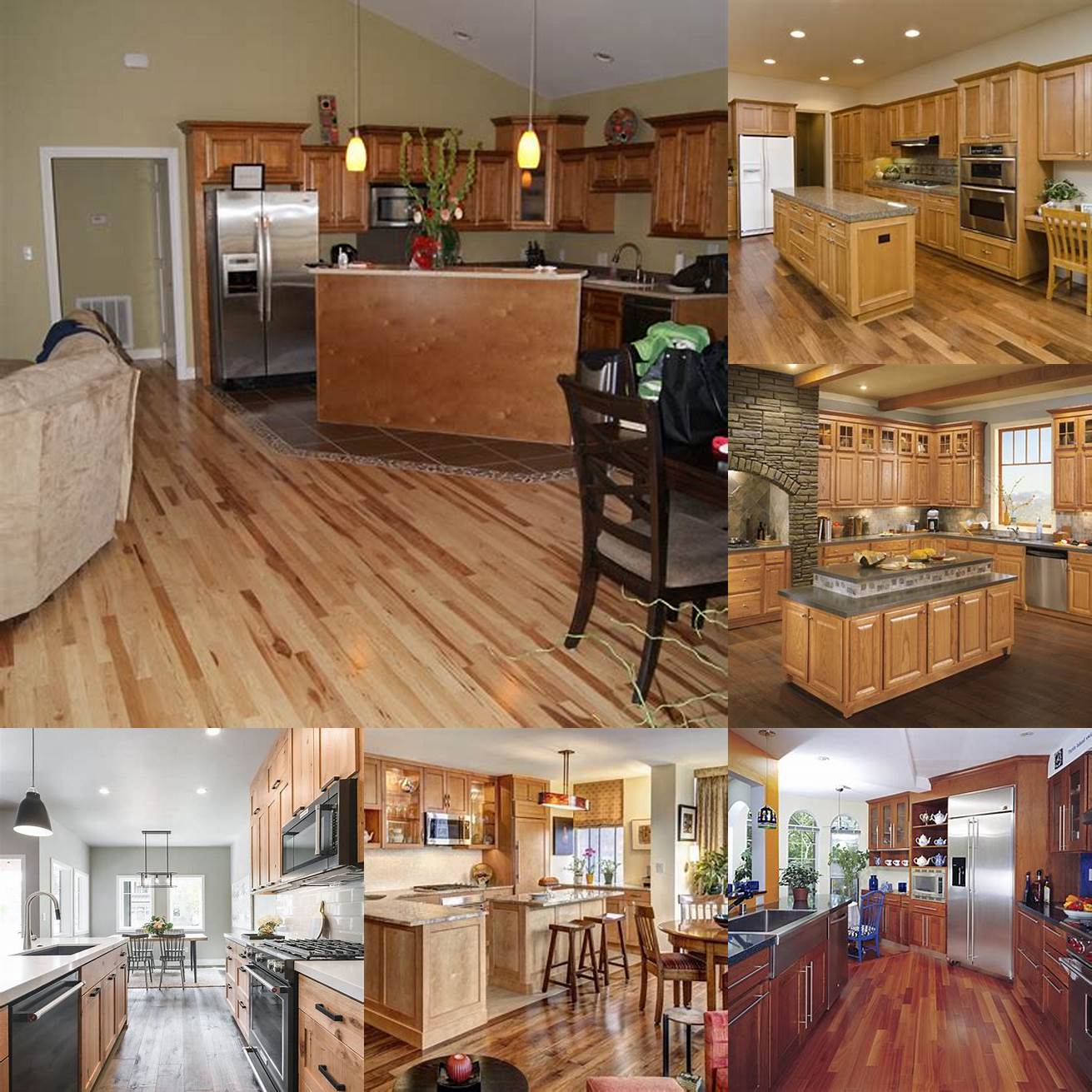 Wooden cabinets and flooring