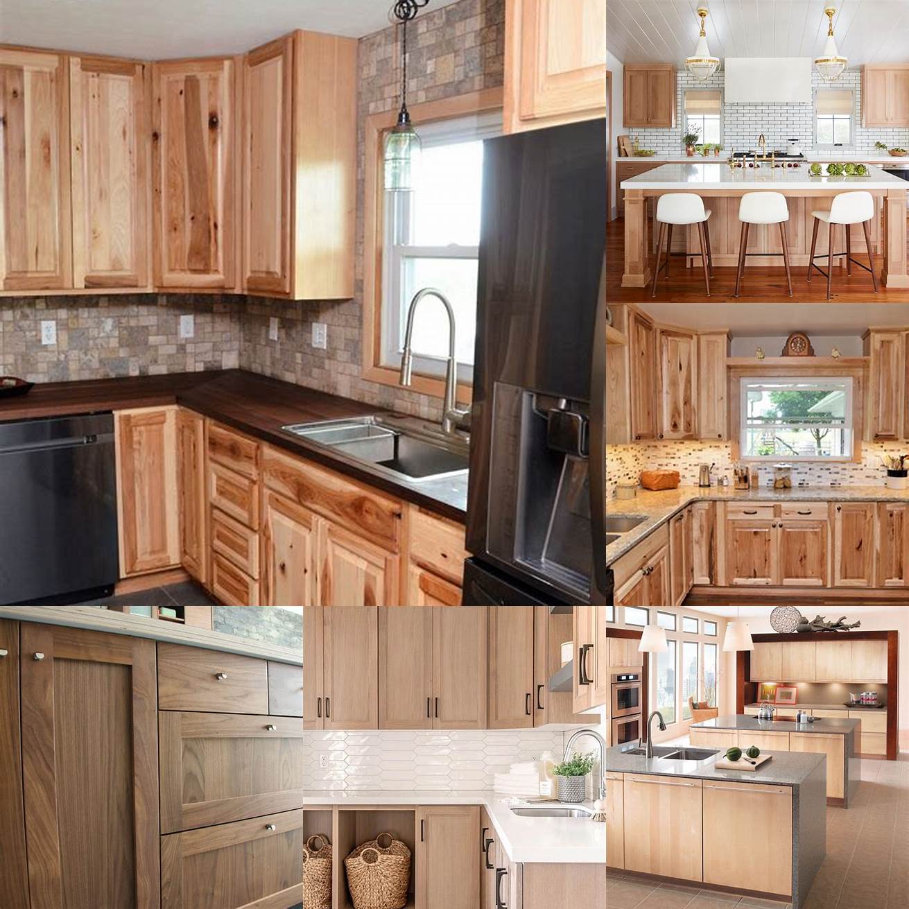 Wooden kitchen doors with a natural finish