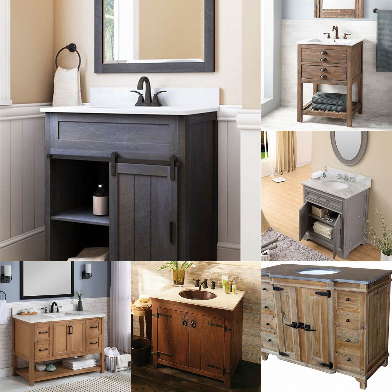 Wooden small bathroom vanity with drawers