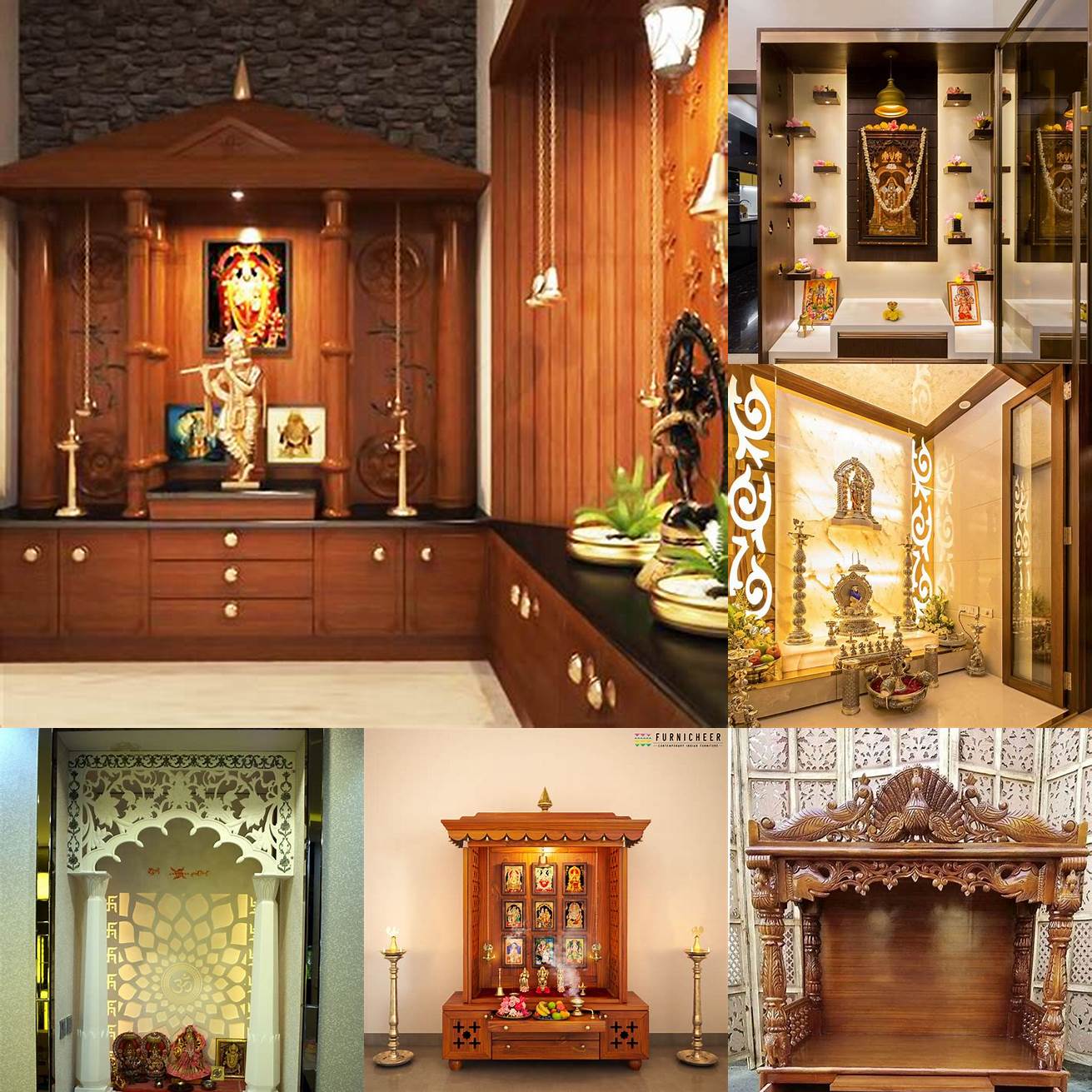 Wooden temple interior