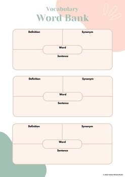Word Bank Template