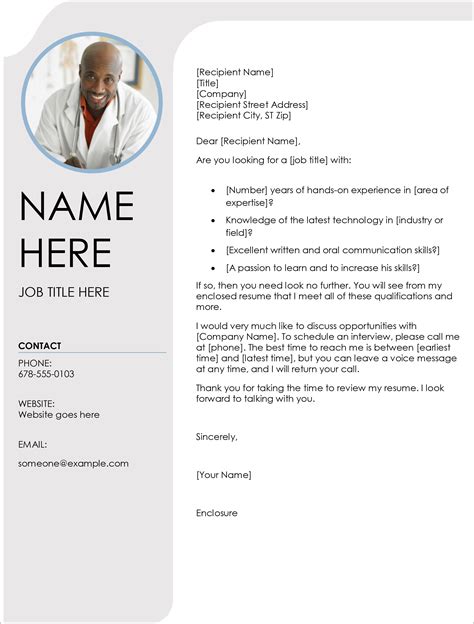 Word Doc Cover Letter Template