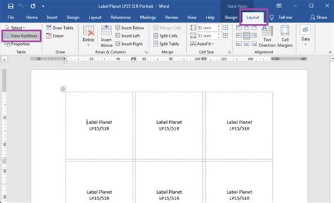 Word Document Label Template