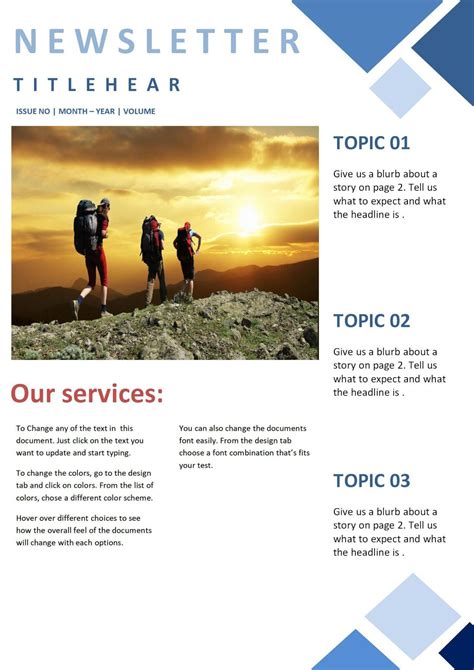 Word Document Newsletter Templates Free