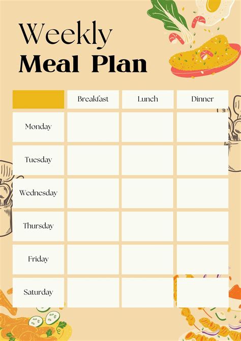 Word Meal Planner Template