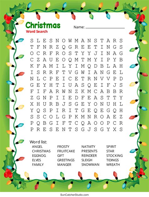 Word Search Puzzles For Christmas Printable