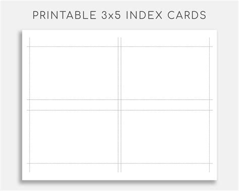 Word Template 3x5 Index Cards