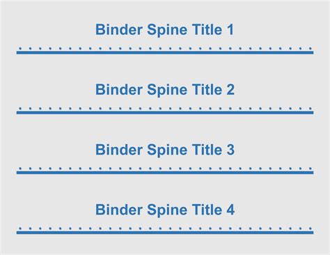 Word Template Binder Spine