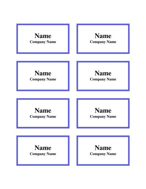 Word Template For Name Tags