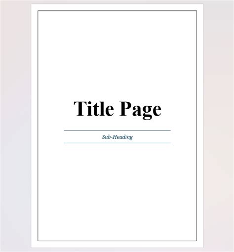 Word Title Page Template