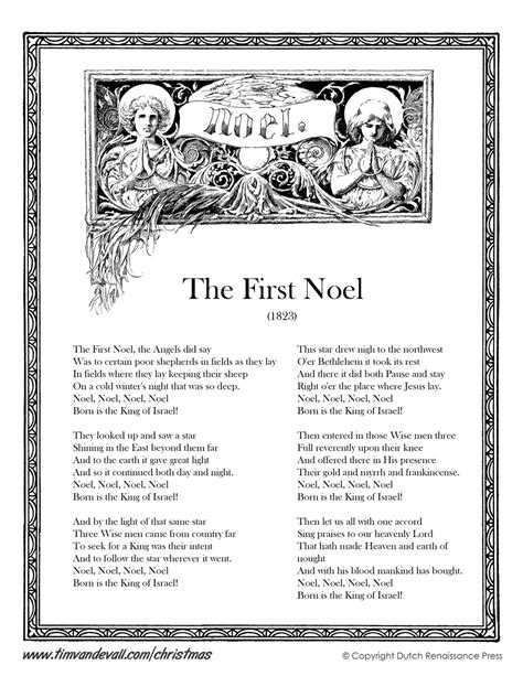 Words To The First Noel Printable