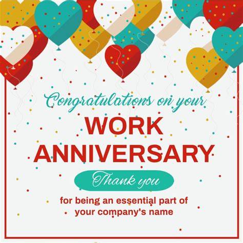 Work Anniversary Templates Free Download