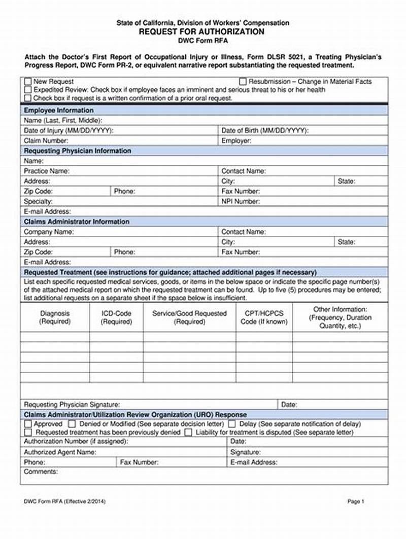 Work Comp Rfa Form
